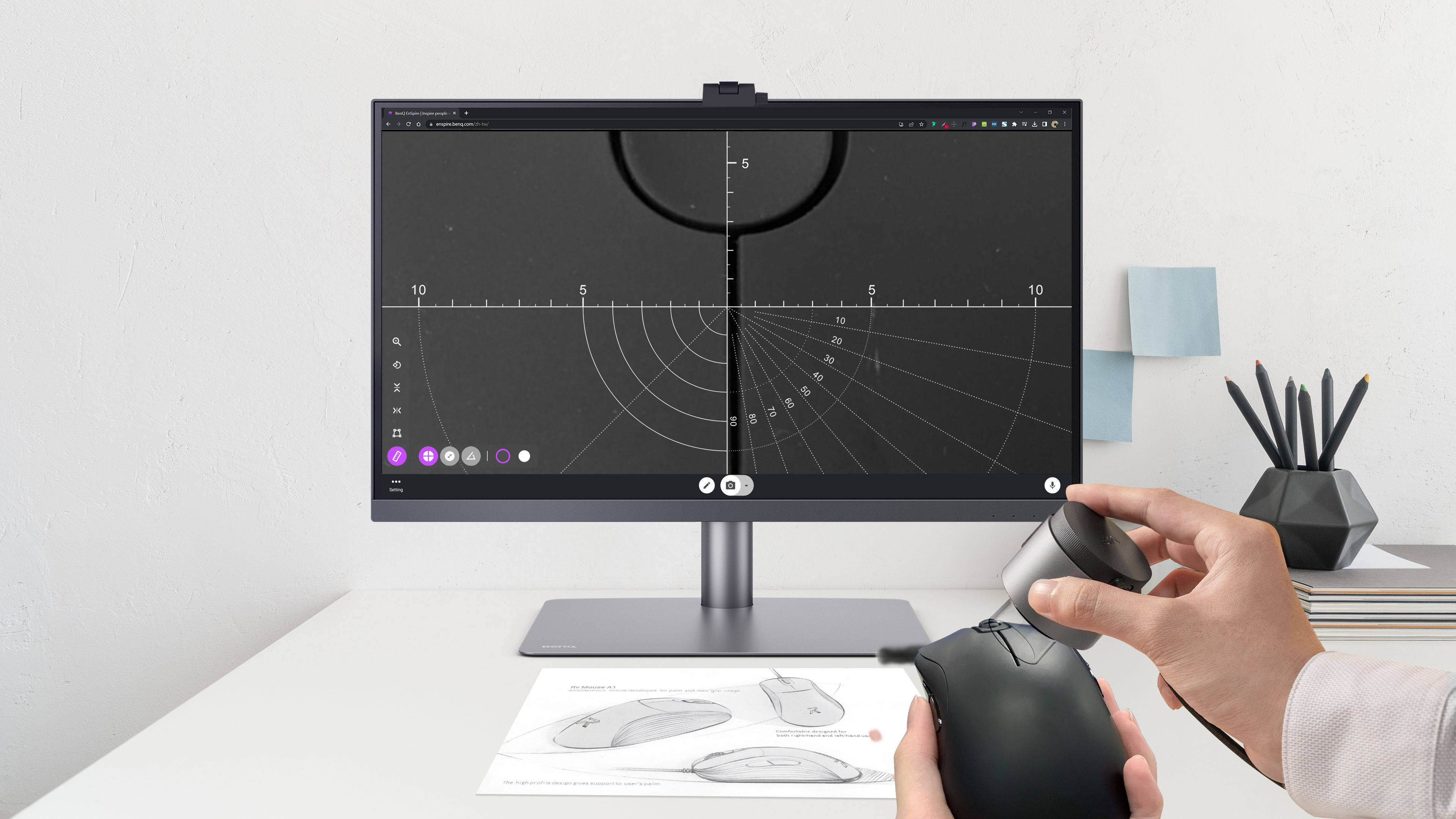 hd webcam with handheld mode and zoom lens ruler for object shooting